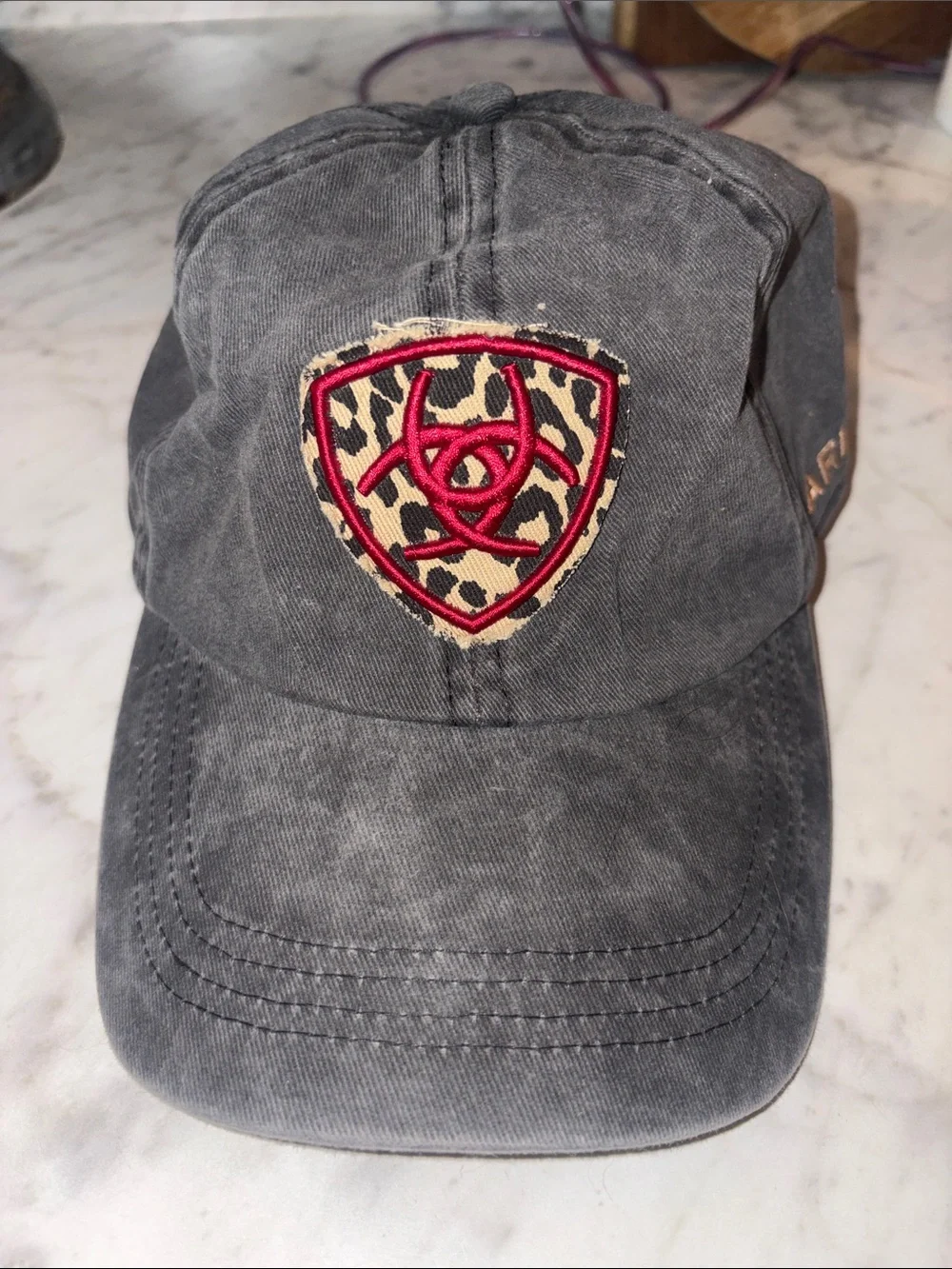 Ariat Ladies Ponyflo Cap Denim Embroidered Shield Black
